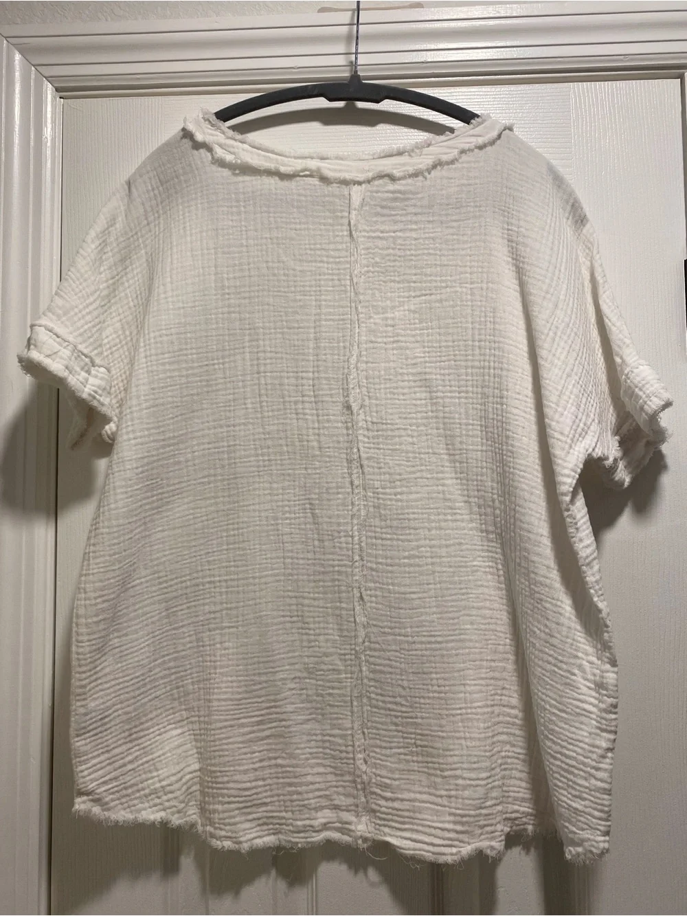 Zenana Outfitters White Textured Short-Sleeve Pocket Tee - Picture 2 of 4